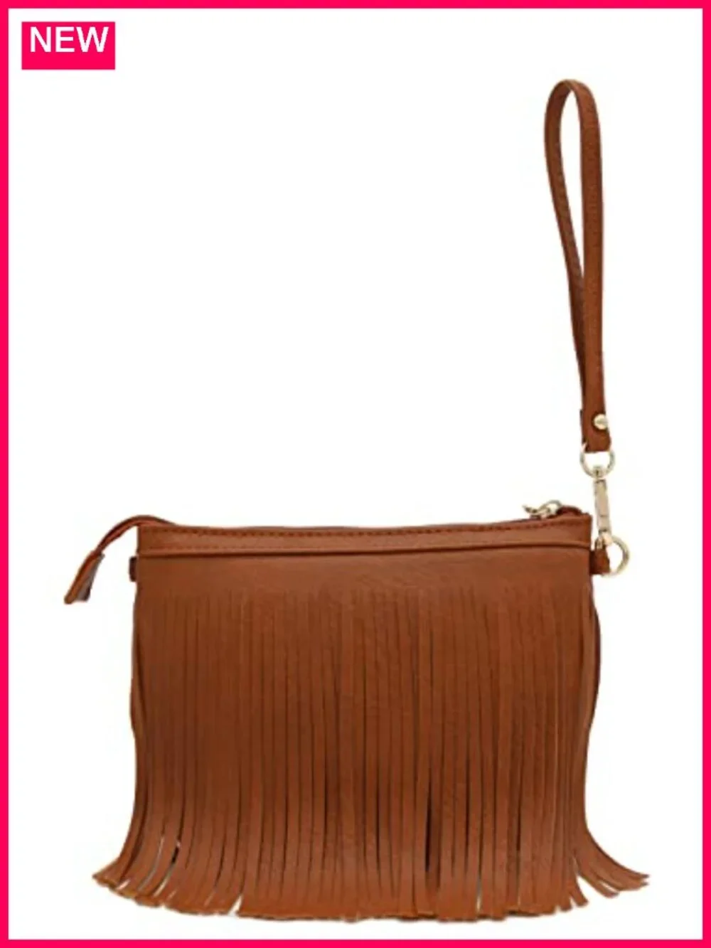 Faux Leather Fringe Crossbody Bag with Adjustable Strap